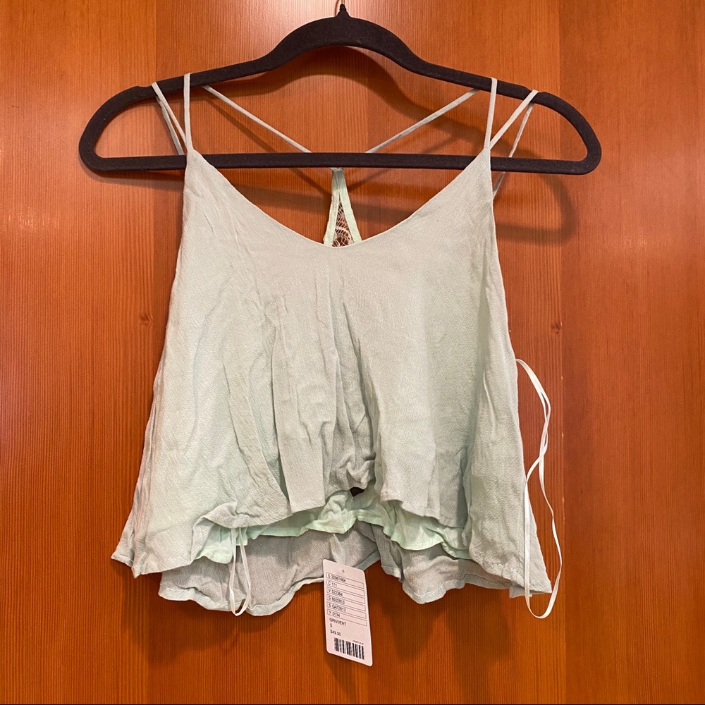 Urban Outfitters Mint Green Lace Back Crop Top NWT